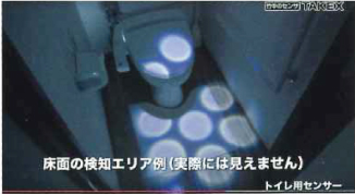 トイレ用センサー感知イメージ（センサーの感知エリア-は実際には見えません